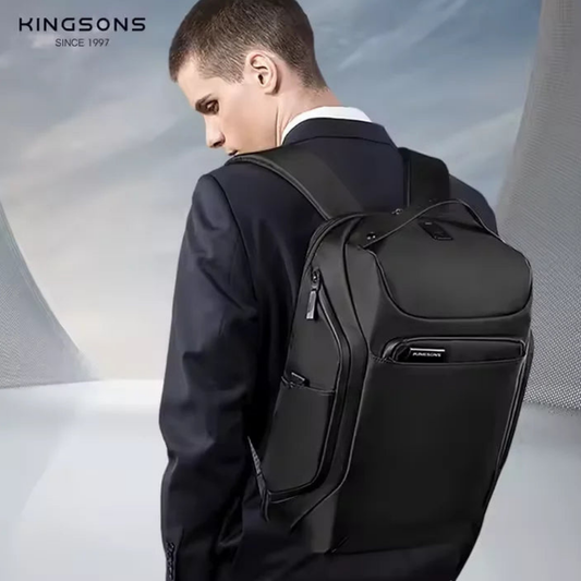 Kingsons KS3237W 15.6" USB waterproof laptop backpack — worn (enhanced)