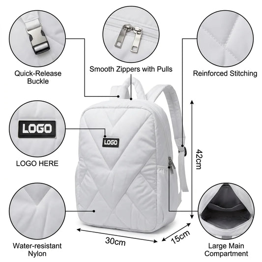 Backper Libra Puffer Backpack — angle view