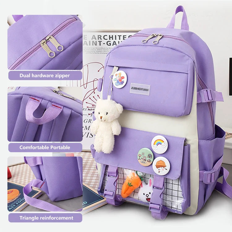 Keman KMJXY9017 Cartoon Girls Waterproof School Backpack