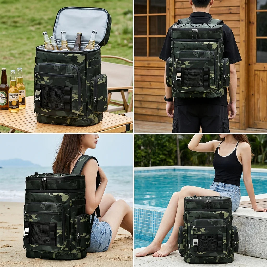 Keman KMA675-1 30L Camo Camping Cooler Backpack