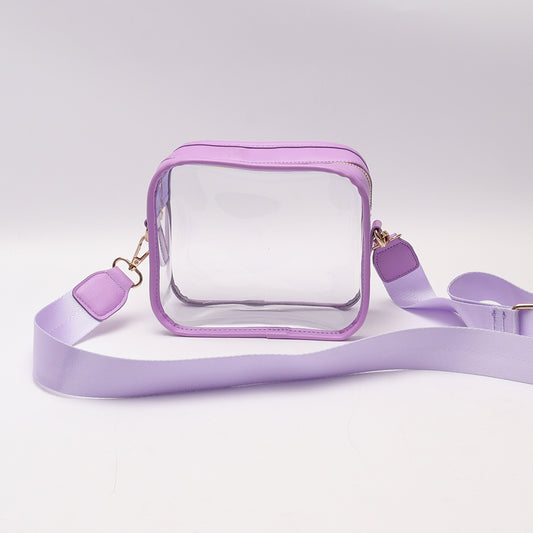 Backper Lyra Clear PVC Stadium Crossbody Sling — Purple
