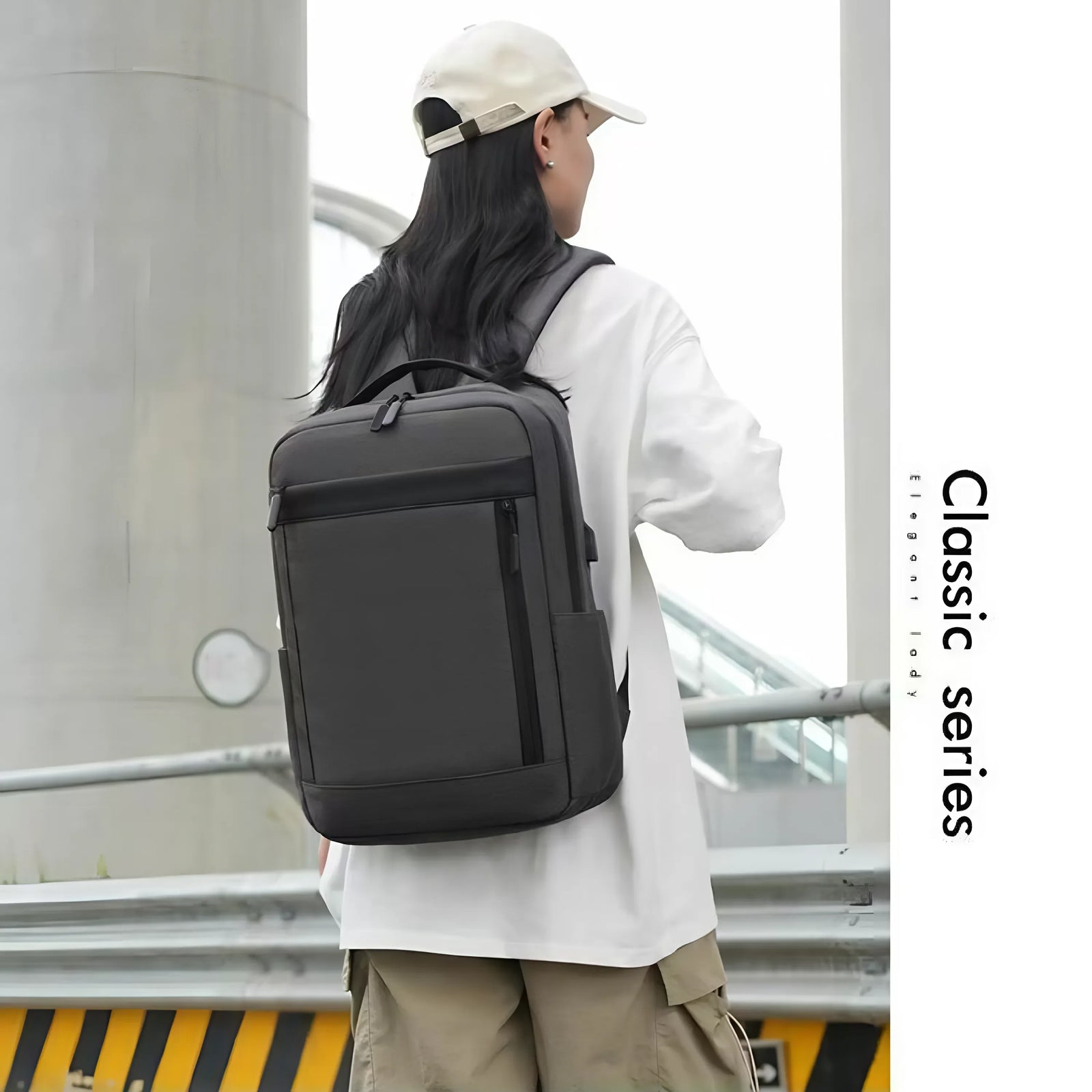 Business laptop backpack USB charging port