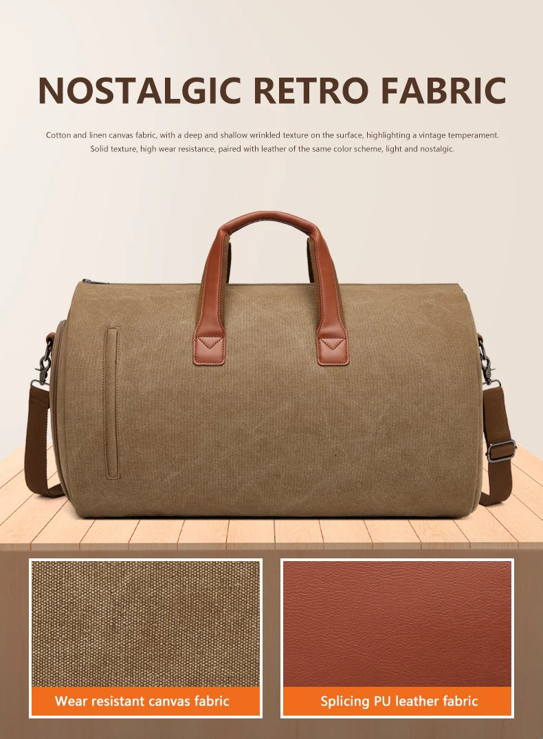 Mingao 209-1 Canvas Travel Duffle Bag with Shoe Compartment - detail 3