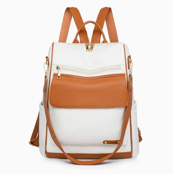 Malachite SJ8018SCH women's PU leather laptop backpack by Senjia - side view