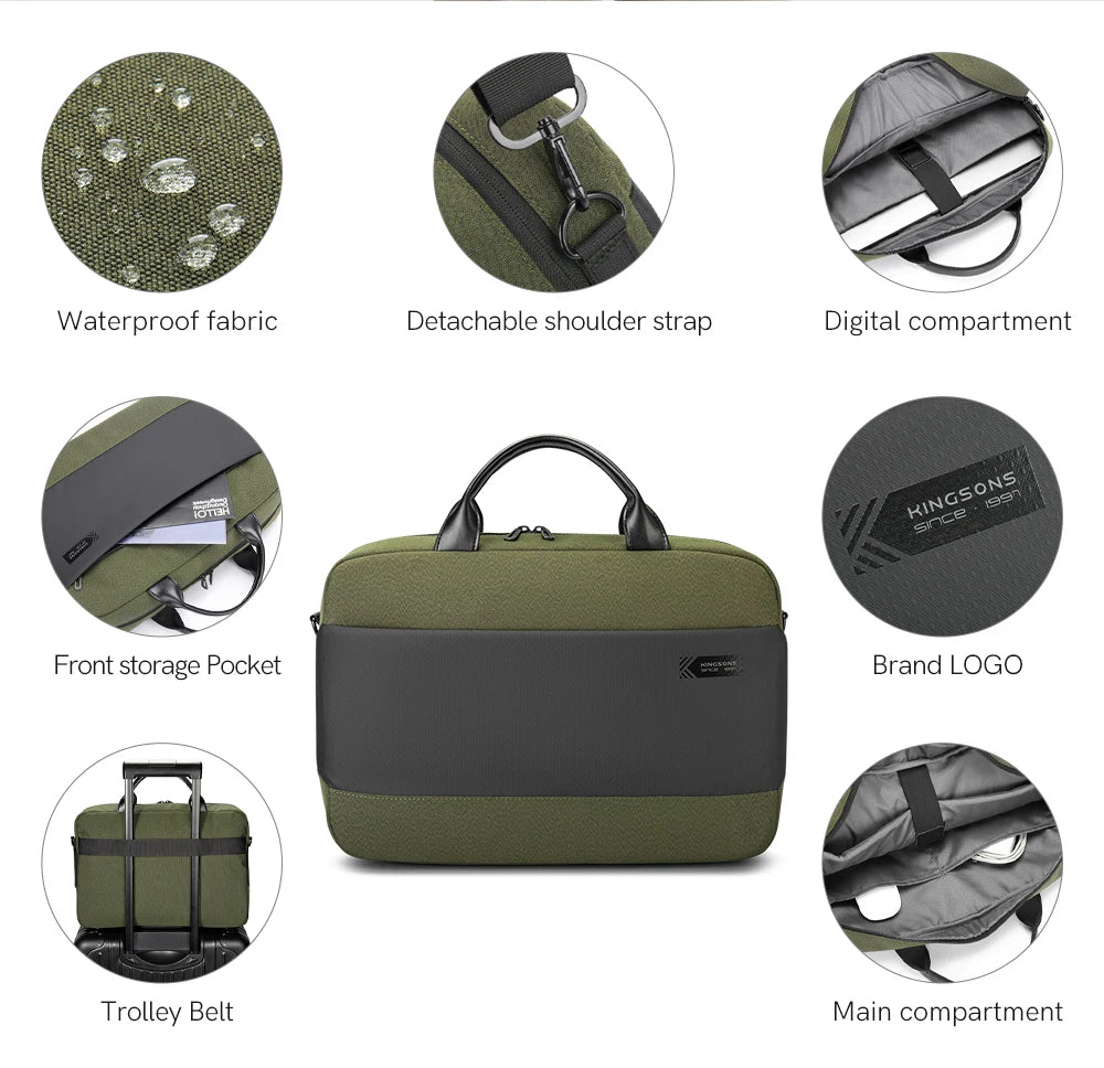 Kingsons 10L Leather Laptop Shoulder Bag