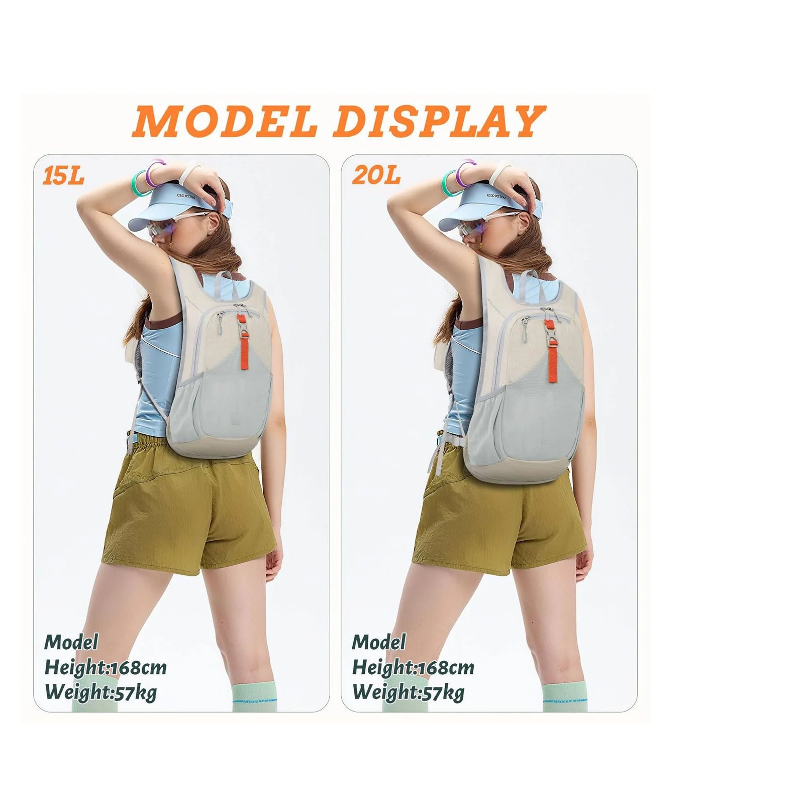 Foldable sports backpack in use