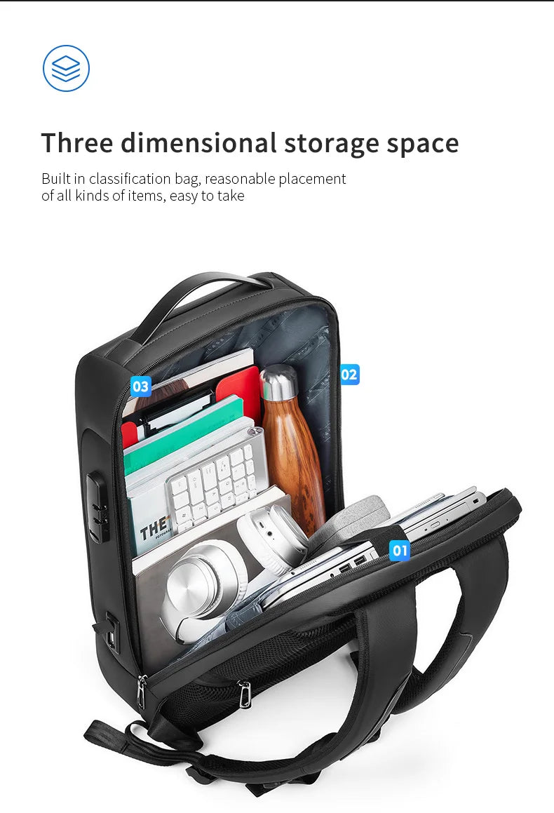 Mingao 22088 Anti-Theft USB 15" Laptop Backpack - detail 5