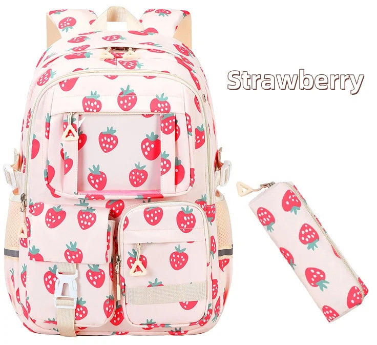 Lapis SJ8047SCH strawberry print high school backpack