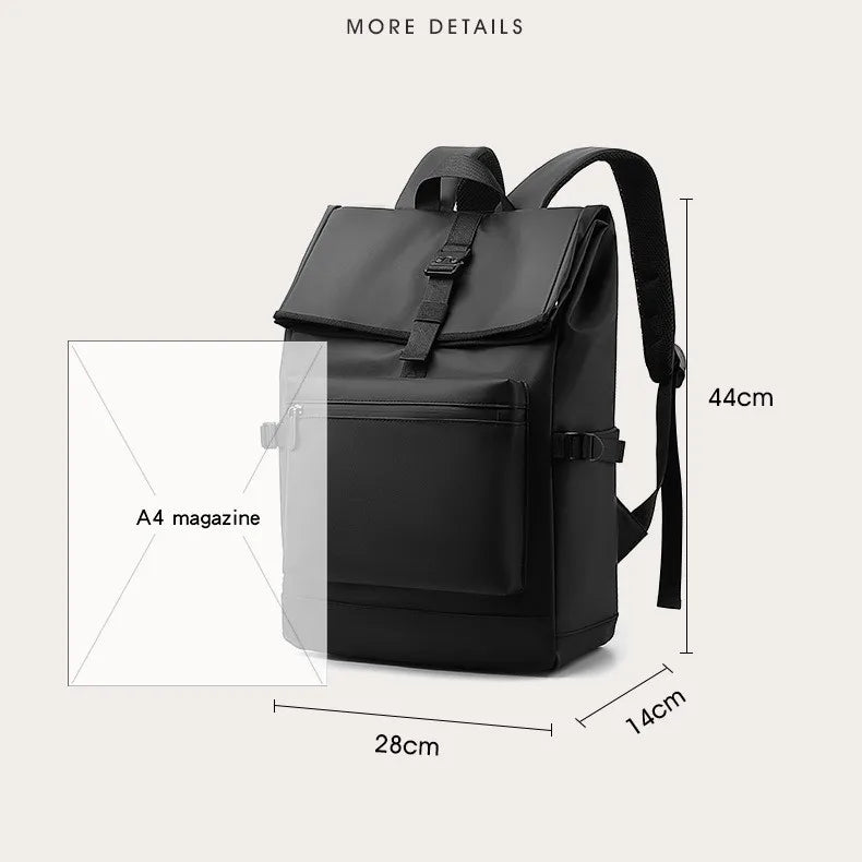 College laptop backpack PU material detail