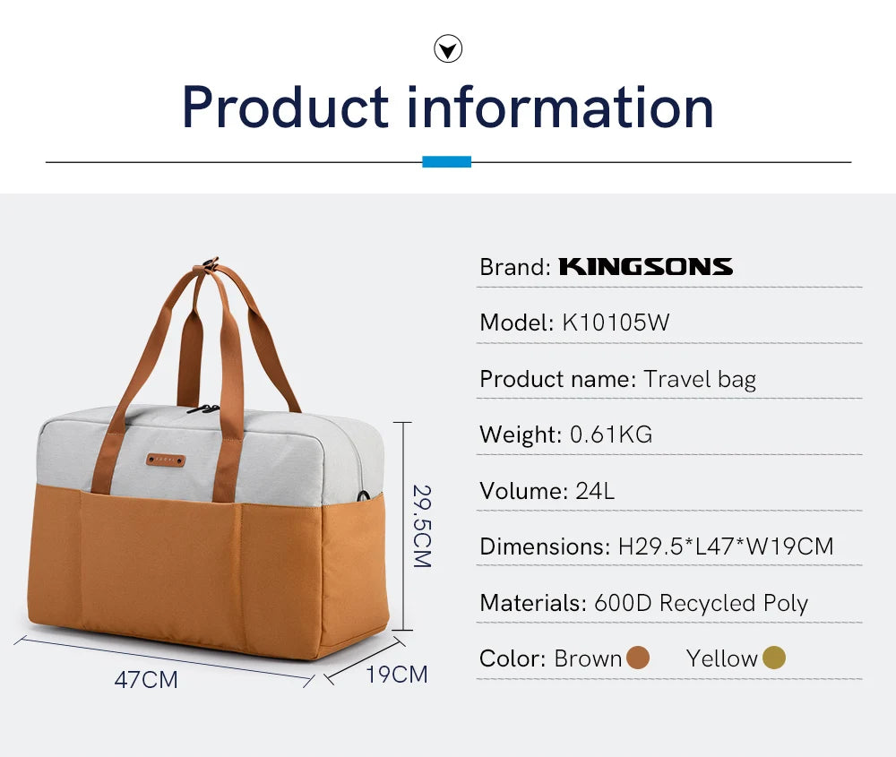 Kingsons K10105W GRS Recycled Travel Laptop Backpack