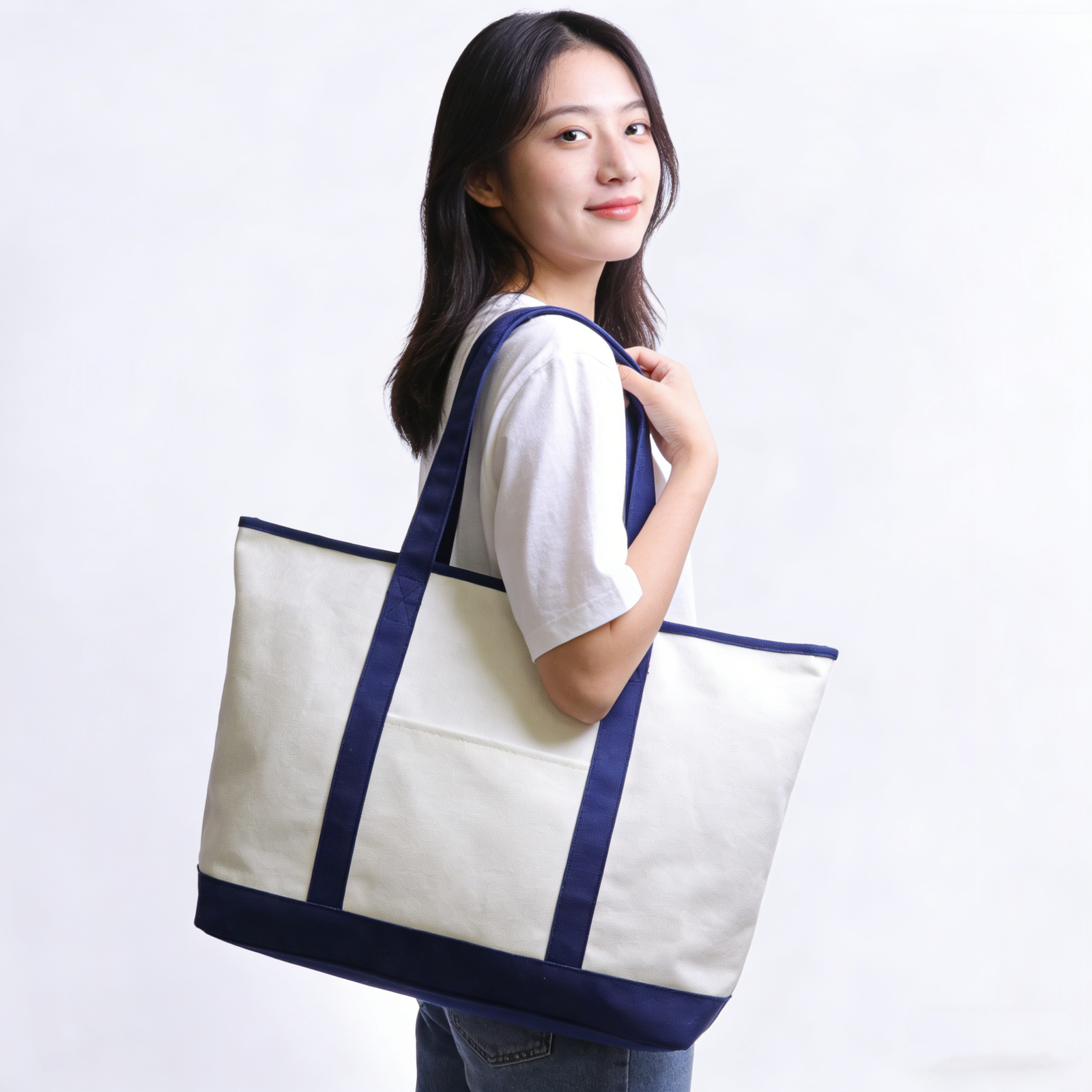 Backper Draco KMCB41 vintage canvas tote detail