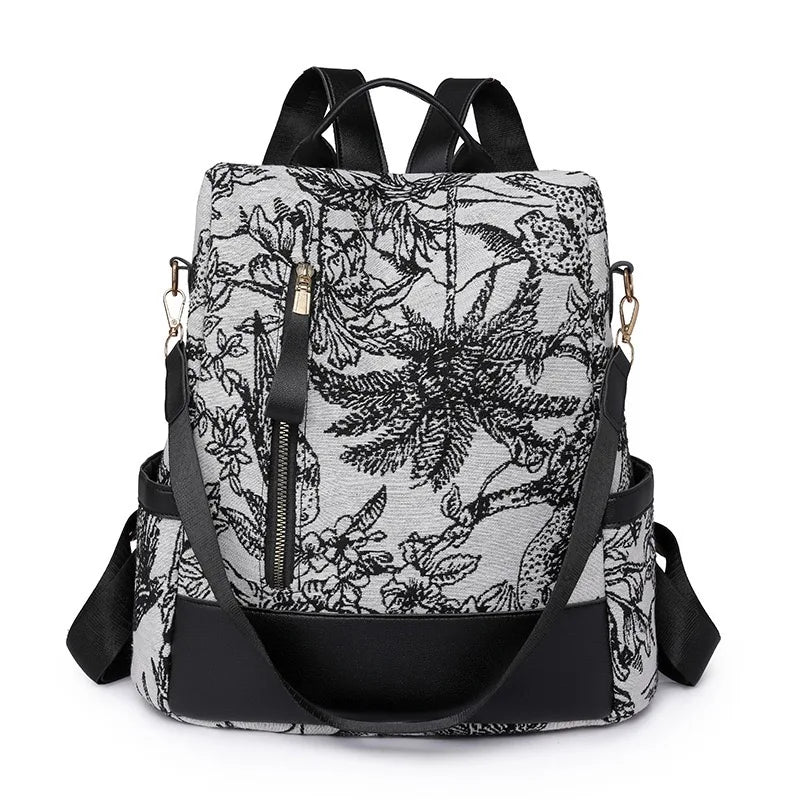 Coral ink-wash backpack in black
