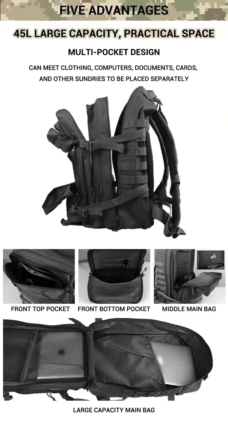 Hong BM-24M664 36-56L Waterproof Tactical Travel Backpack - detail 4