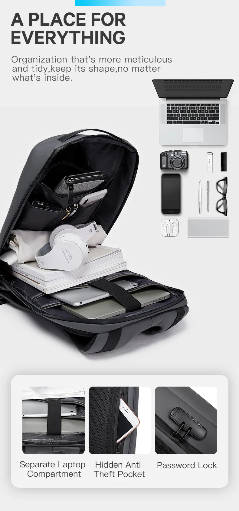 Bange Galaxy 22188 Anti-Theft Polyester Backpack
