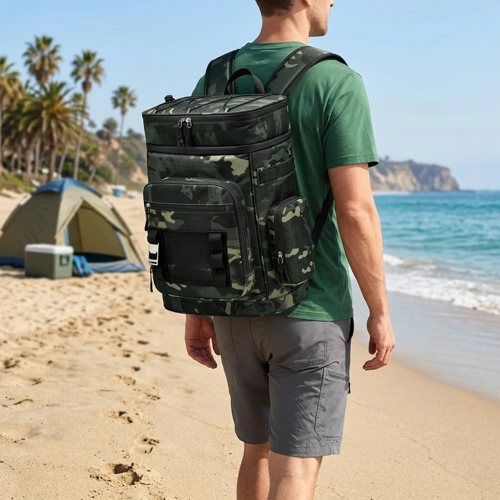Keman KMA675-1 30L Camo Camping Cooler Backpack