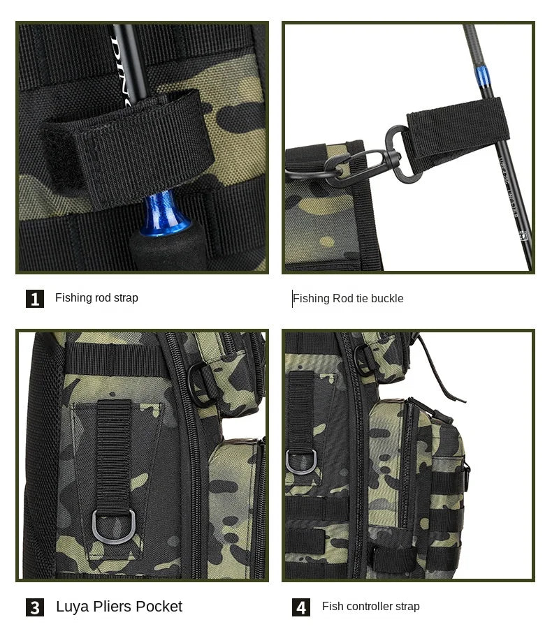 Hong BM-24M615 Multifunctional Waterproof Camo Fishing Shoulder Bag - detail 5
