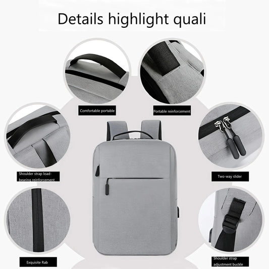 Laptop backpack lunch bag set side profile