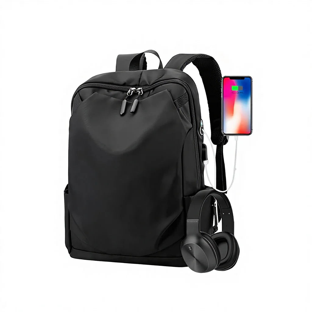 USB laptop backpack lifestyle view