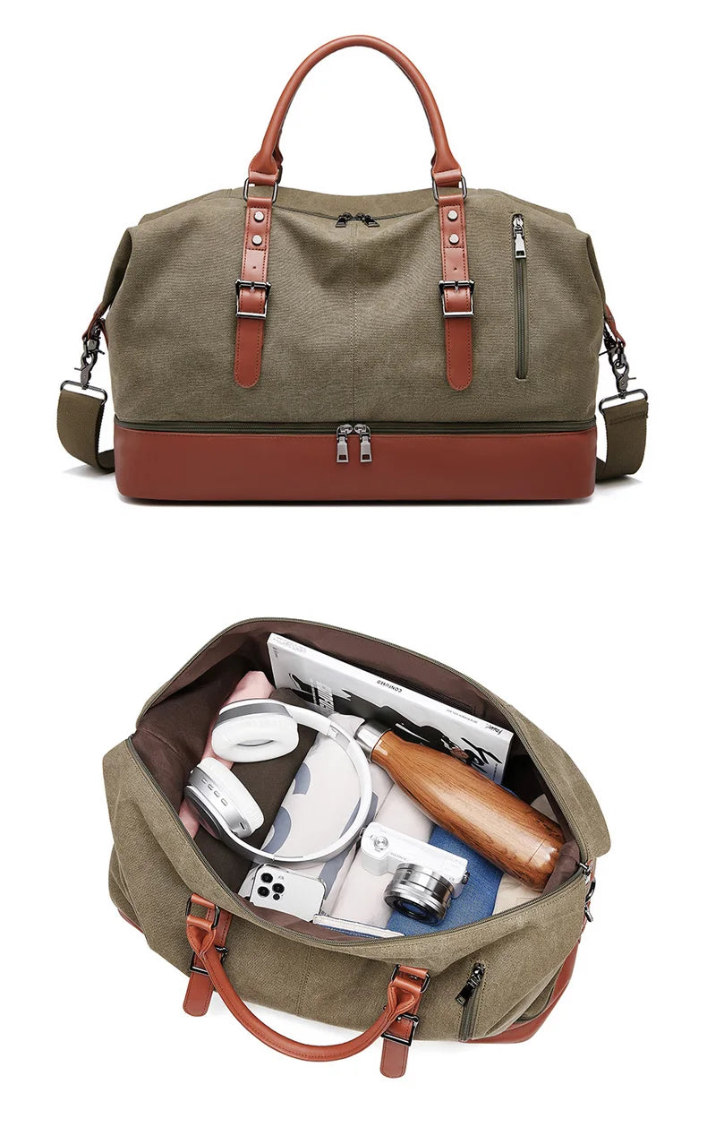 Mingao 402 Vintage Canvas Travel Duffle Bag - detail 1