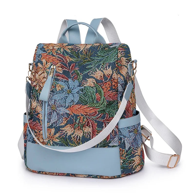 Coral ink-wash backpack in light green