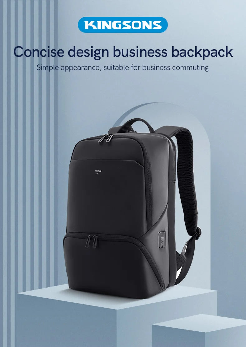 Kingsons K9895W New Waterproof Laptop Backpack with USB — Large Capacity Daily Business Bag