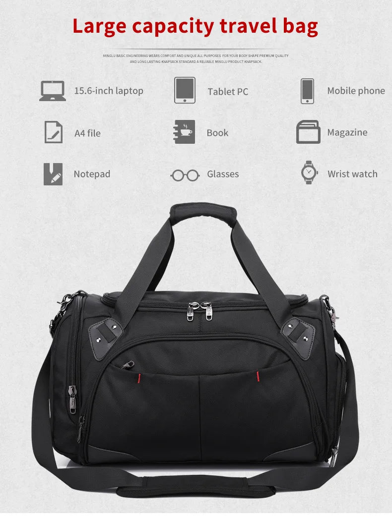 Mingao 202-2 Waterproof Sports Travel Duffle Bag with Shoe Compartment - detail 3