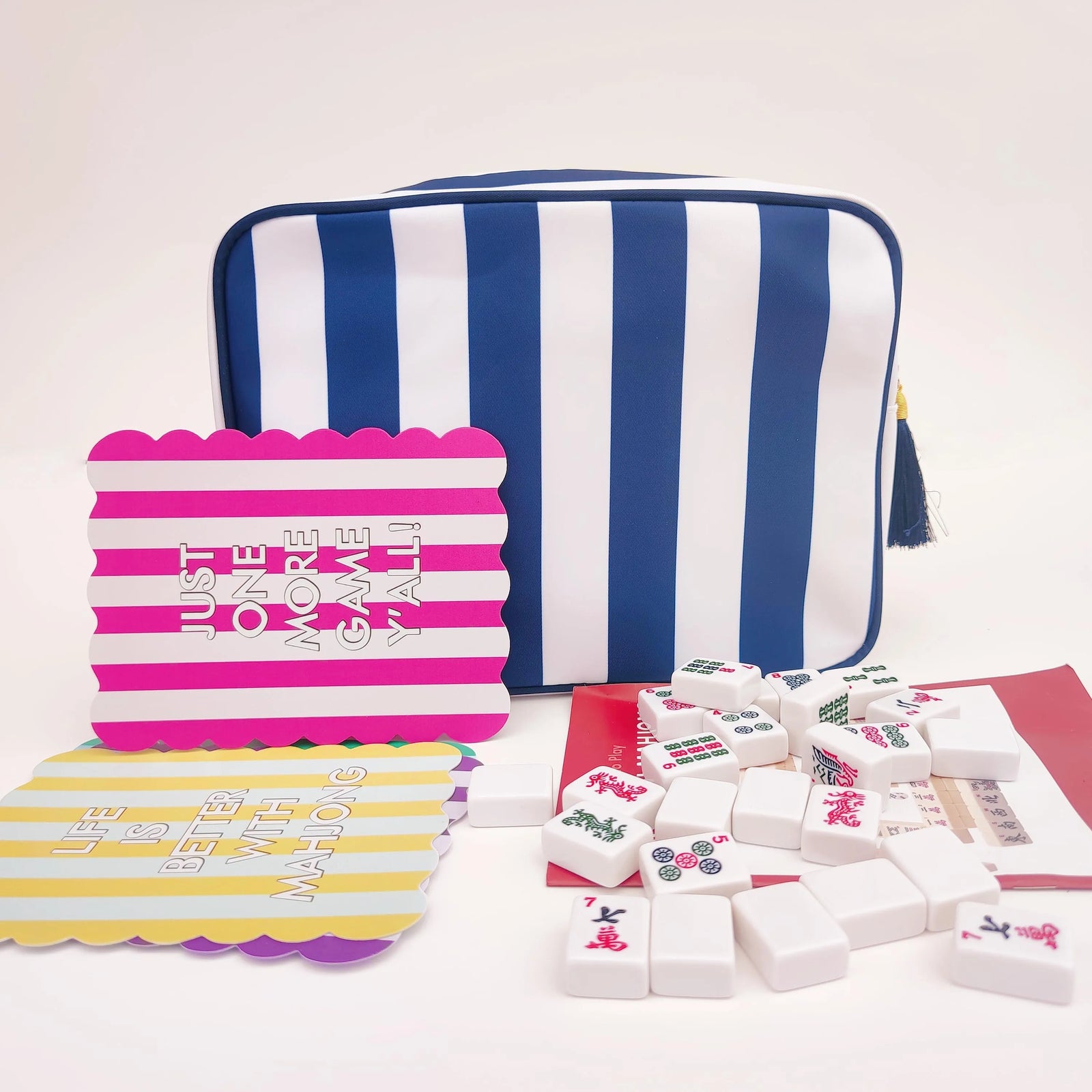 Backper Electra XL Striped Bag — navy detail