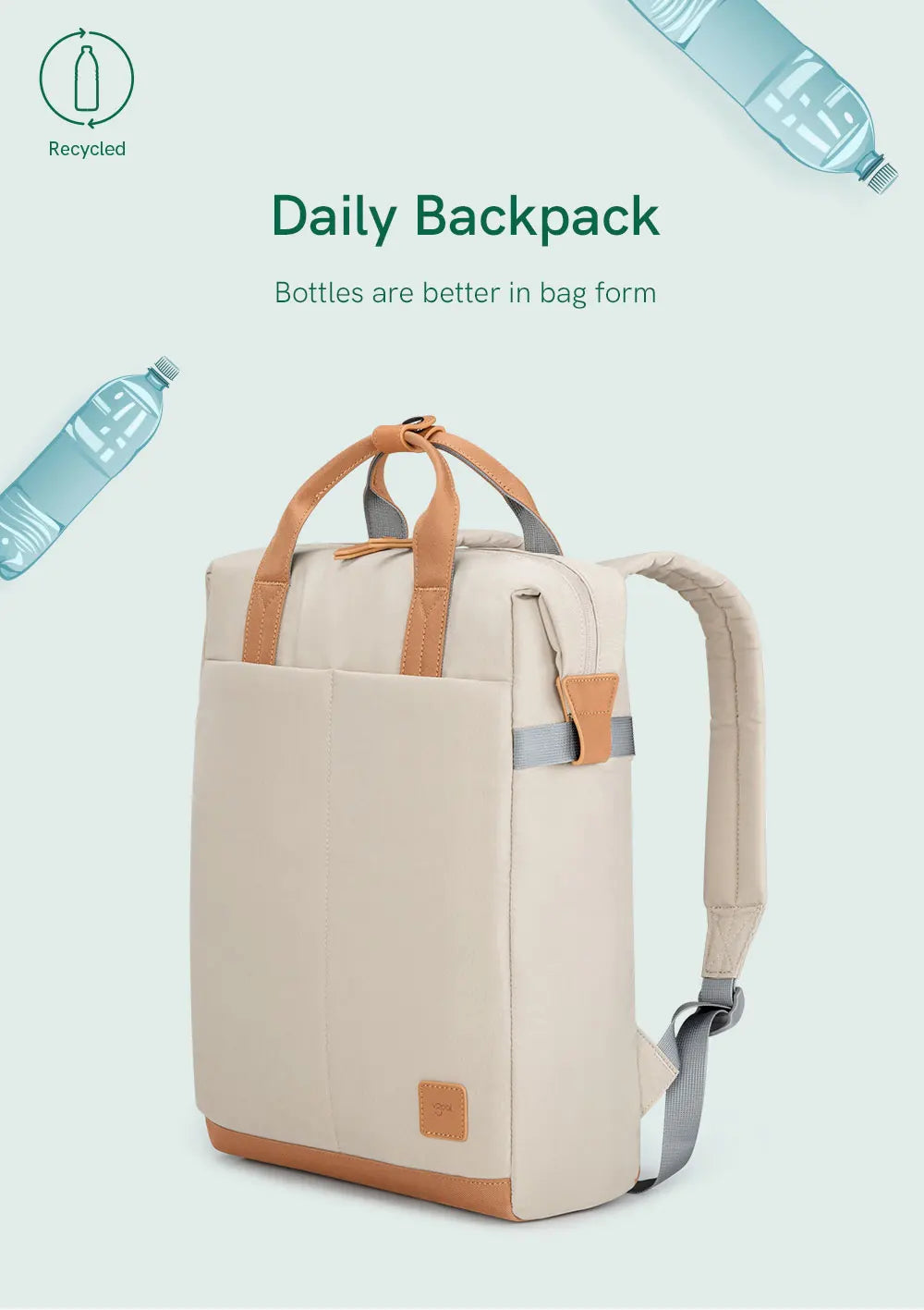 Kingsons K10060W GRS RPET Lightweight School Backpack