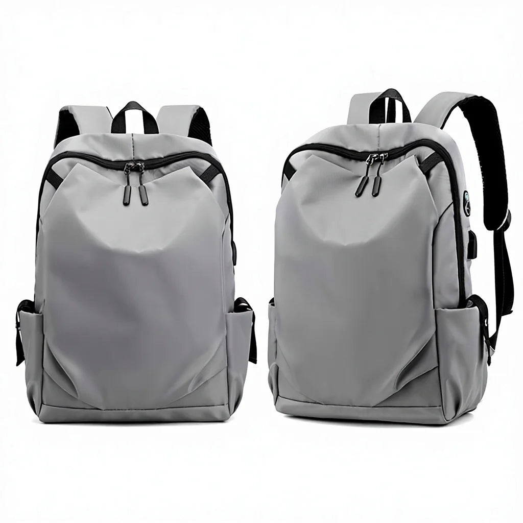 USB laptop backpack back panel and straps