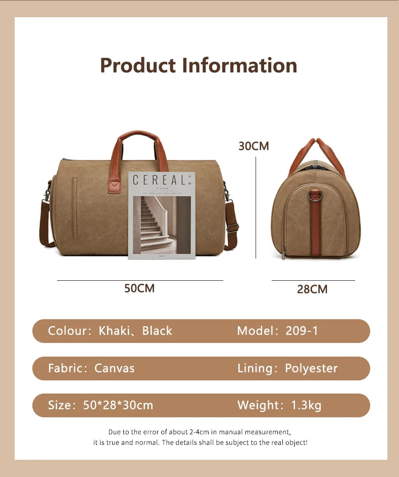 Mingao 209-1 Canvas Travel Duffle Bag with Shoe Compartment - detail 4