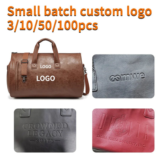 Mingao 209-0 PU Leather Wheeled Garment Travel Duffle Bag