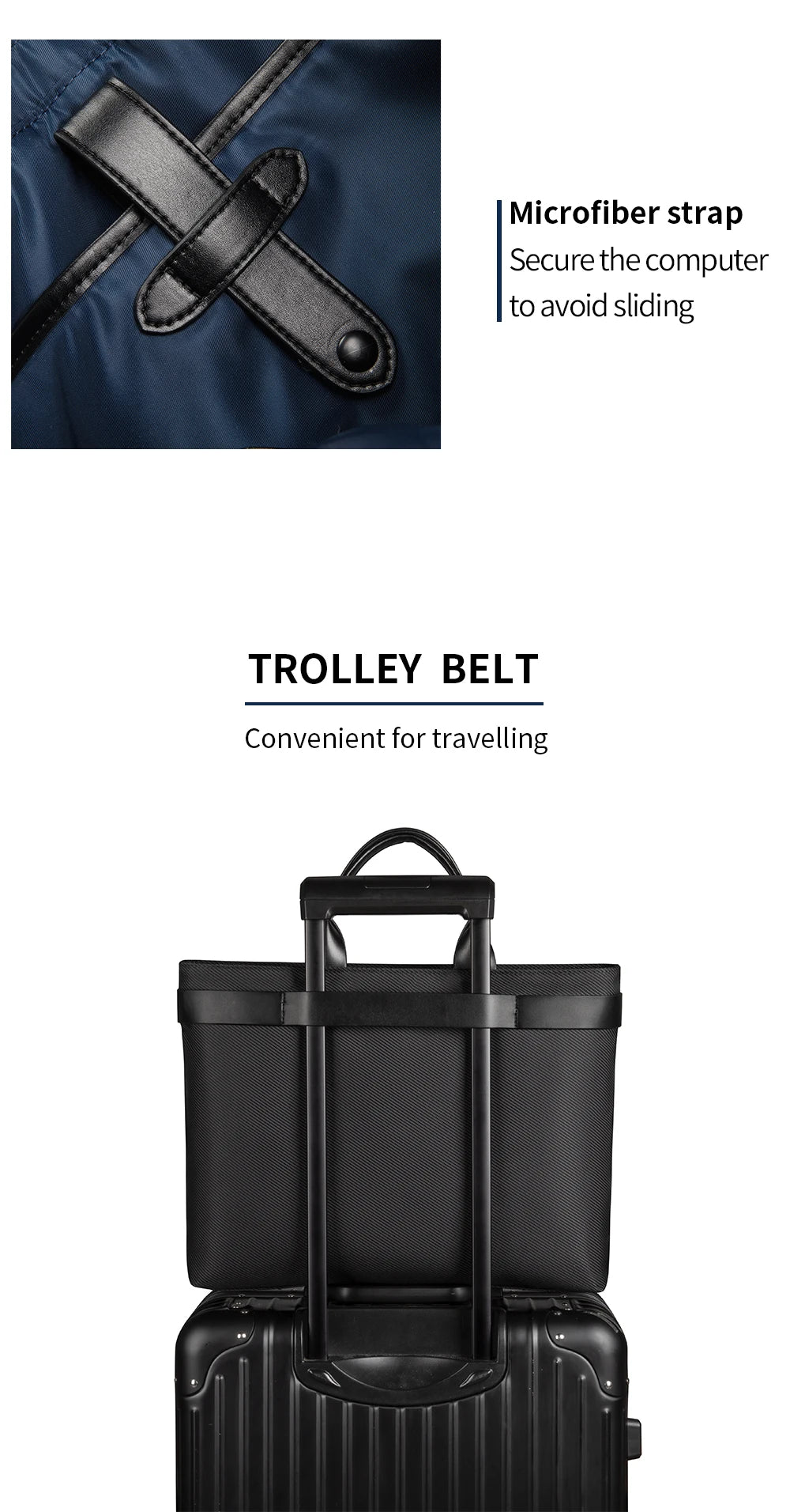 Kingsons Custom Laptop Tote Bag with Trolley Sleeve