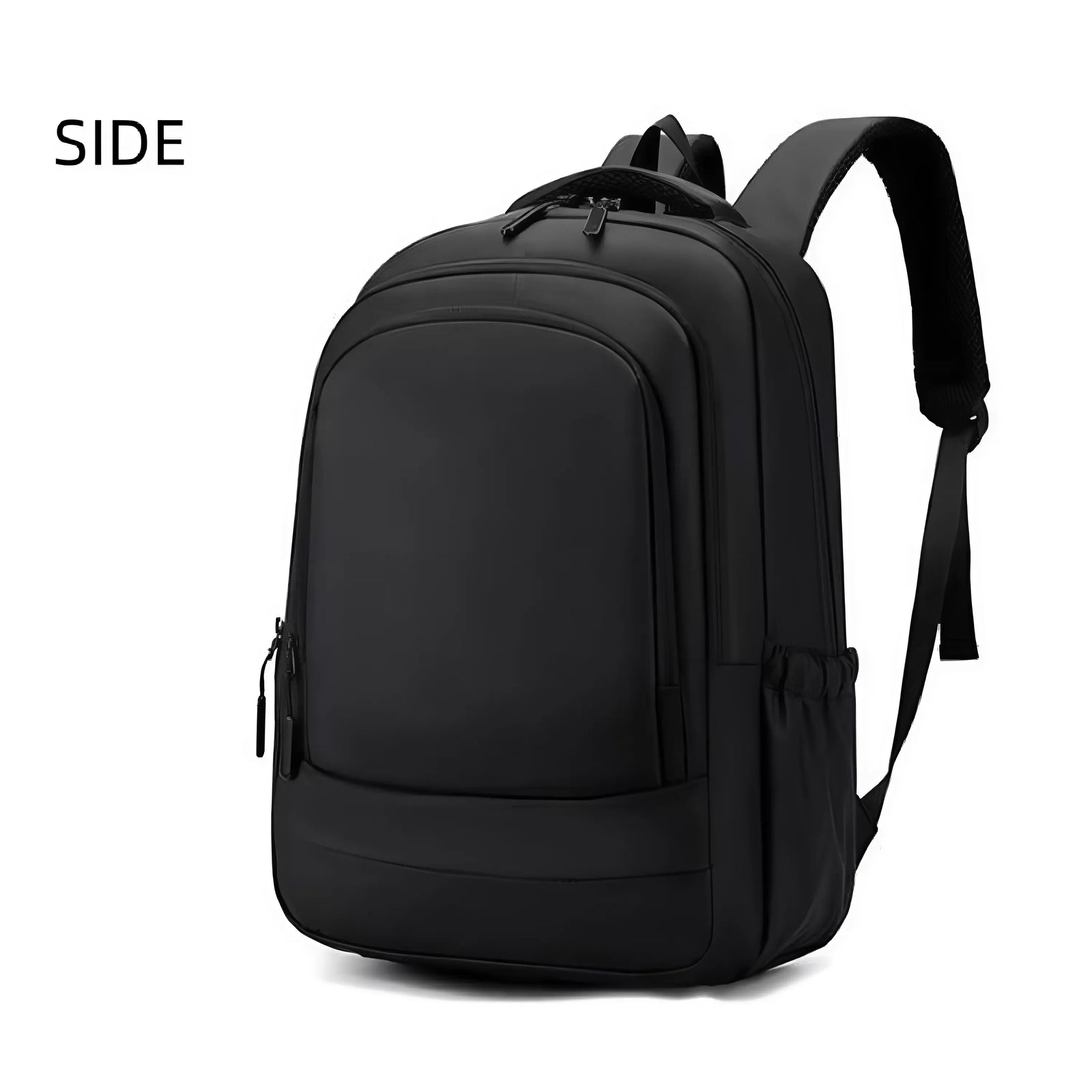Business travel backpack back panel and straps