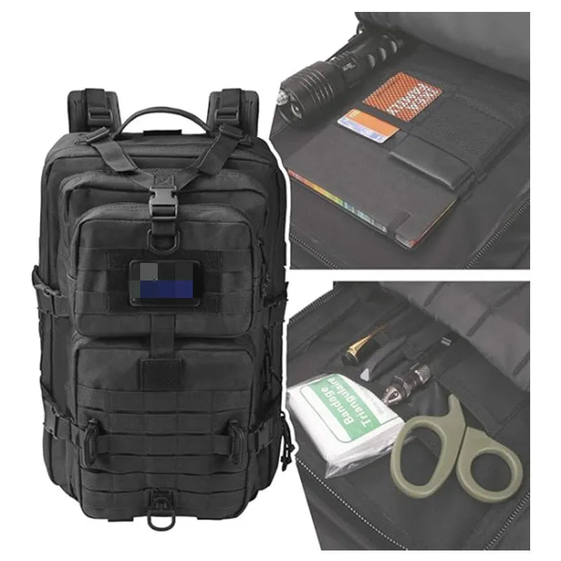 Mountaineering backpack pocket detail