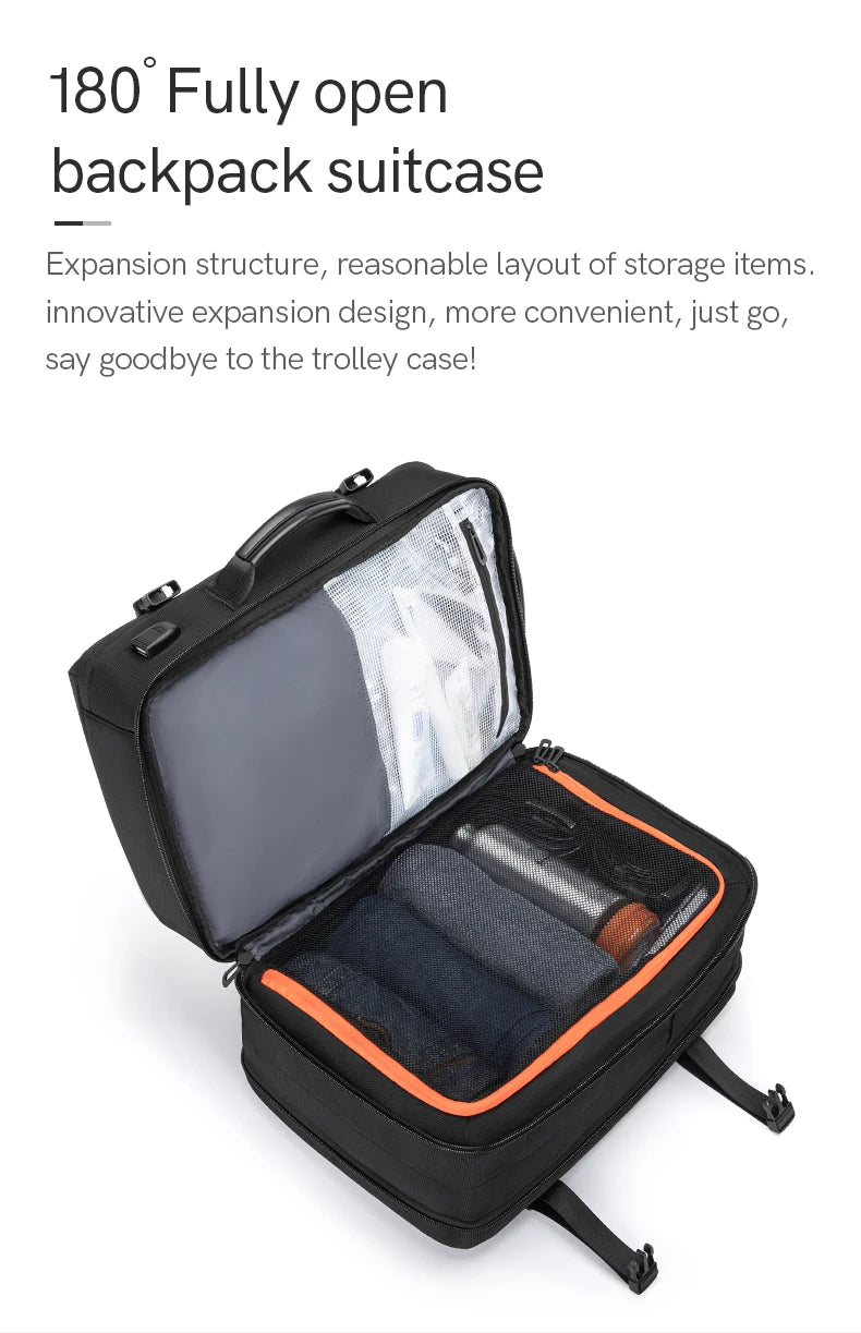 Kingsons KS3306W 17" Outdoor Air-Cushion Travel Backpack — USB Expandable Large-Capacity Laptop Bag