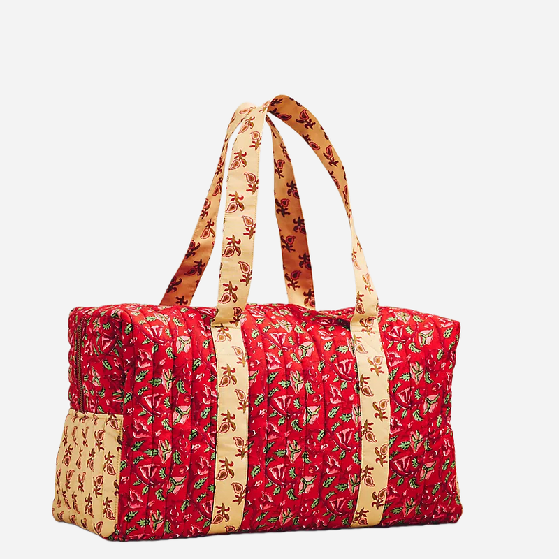 Backper Hydrus Quilted Cotton Weekender Duffle — Red