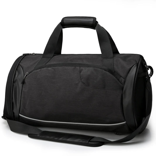 Mingao 303 Waterproof Sports Travel Duffle Bag with Shoe Compartment - Black
