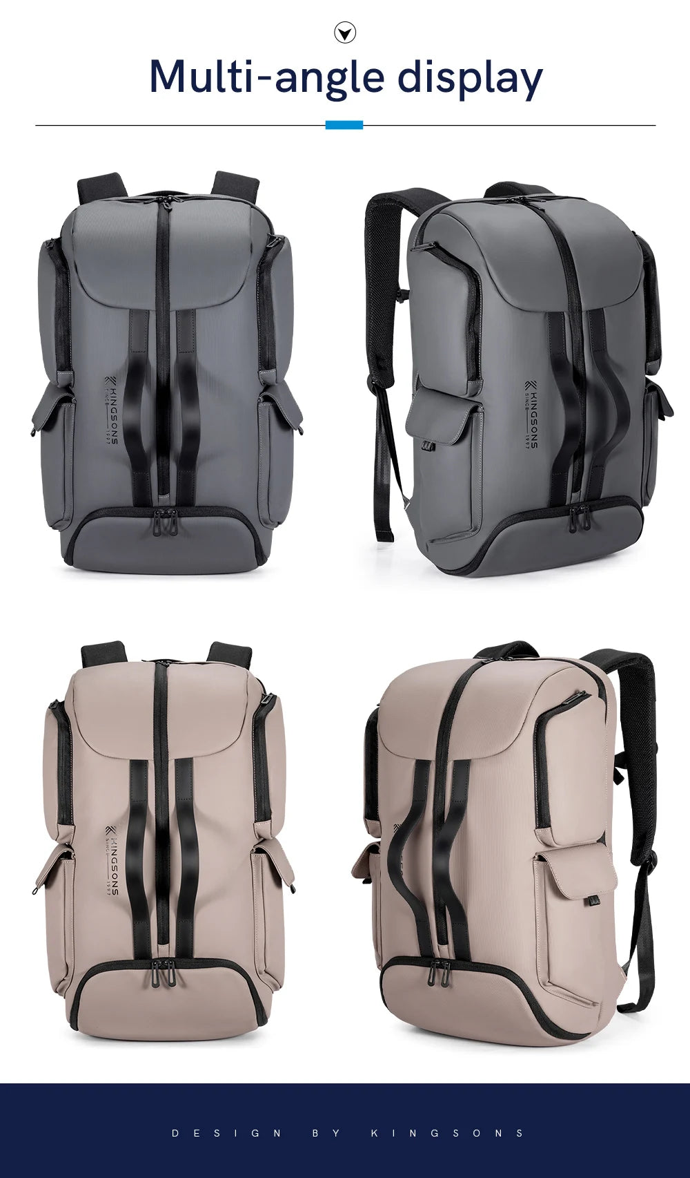 Kingsons K10106 Large Business Travel Laptop Backpack