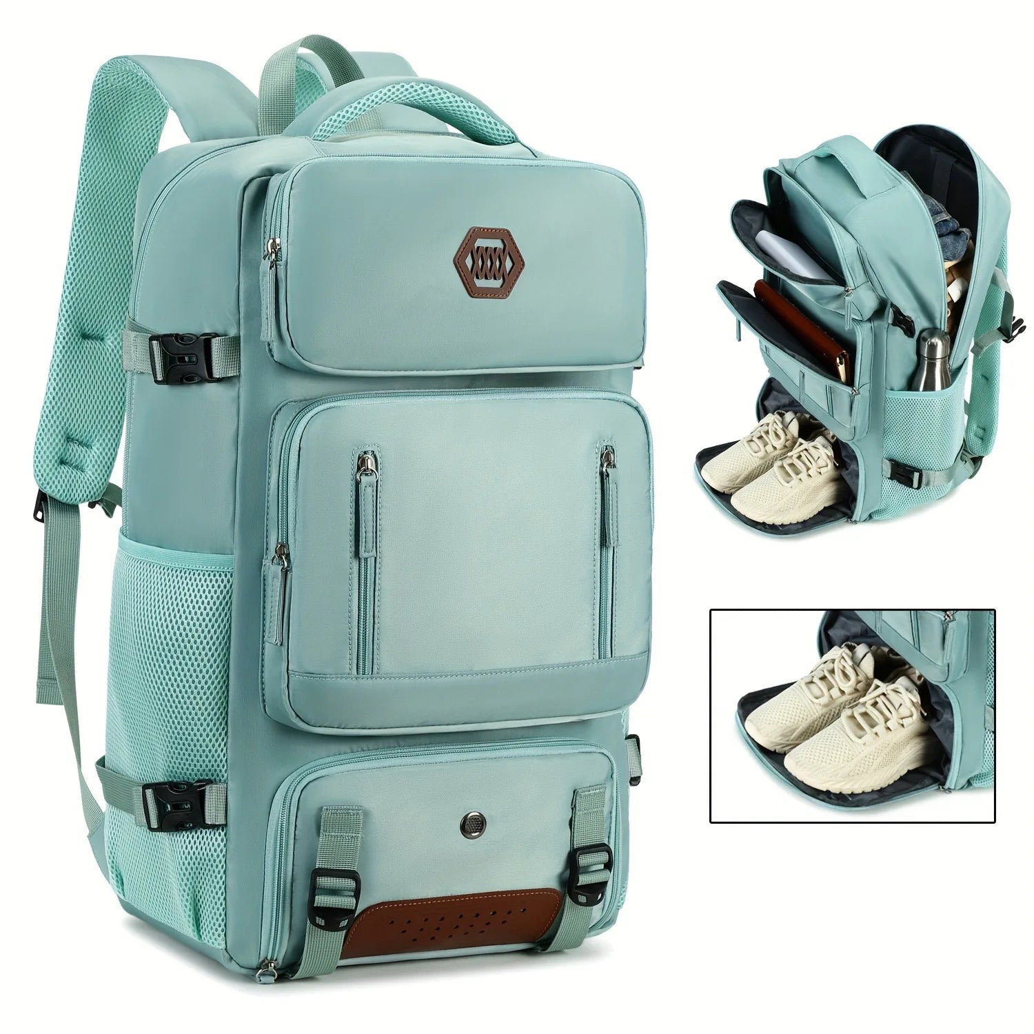 Expandable travel backpack expansion detail