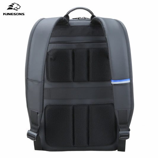 Kingsons men's anti-theft school backpack — side detail