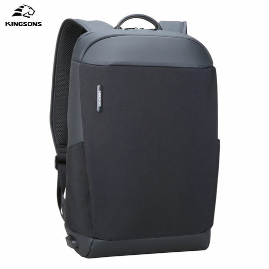 Kingsons men's anti-theft school backpack — front view