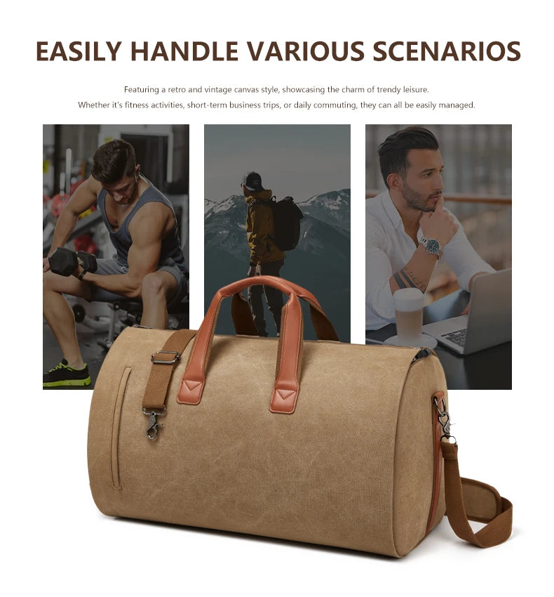 Mingao 209-1 Canvas Travel Duffle Bag with Shoe Compartment - detail 5