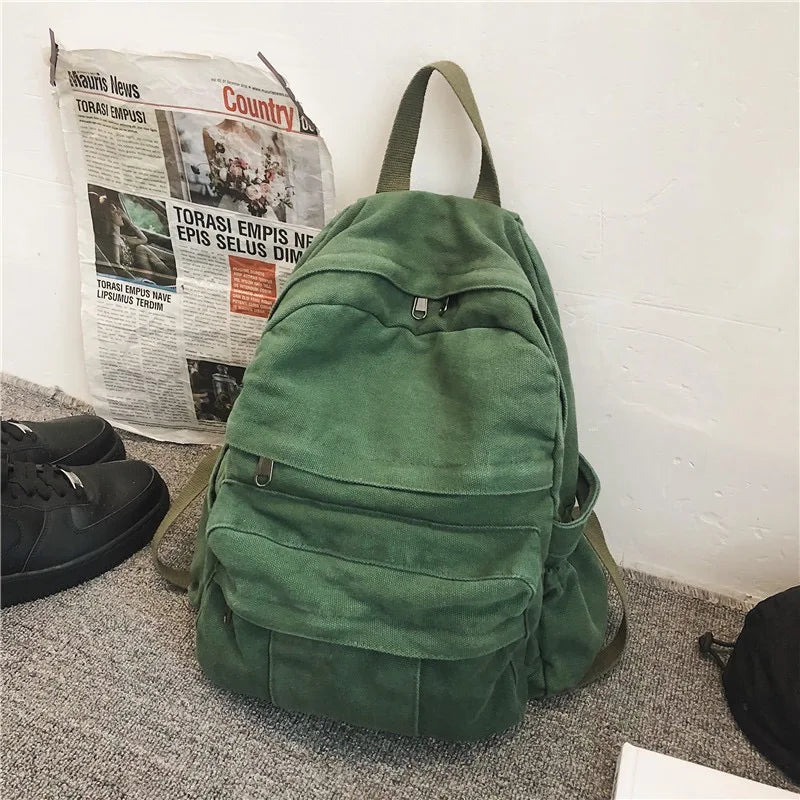 Opal canvas daypack in army green