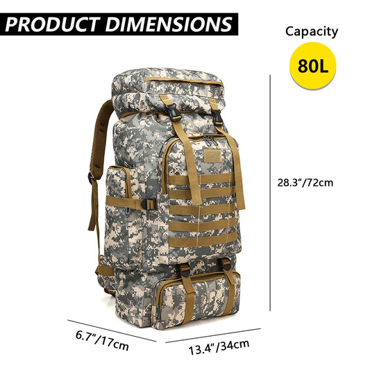 Hong BM-24M449 80L Waterproof Camouflage Tactical Backpack