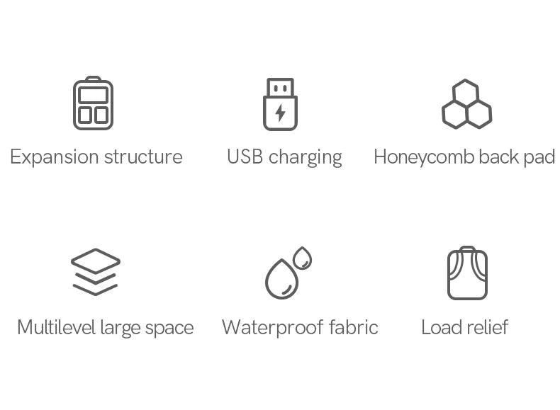 Kingsons KS3306W 17" Outdoor Air-Cushion Travel Backpack — USB Expandable Large-Capacity Laptop Bag