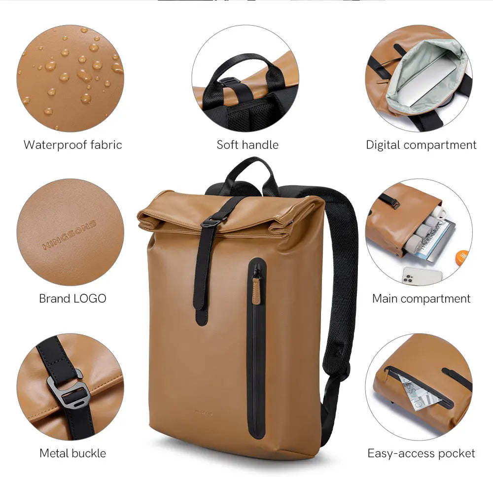 Kingsons K10154-AA PU Leather Women's Laptop Backpack