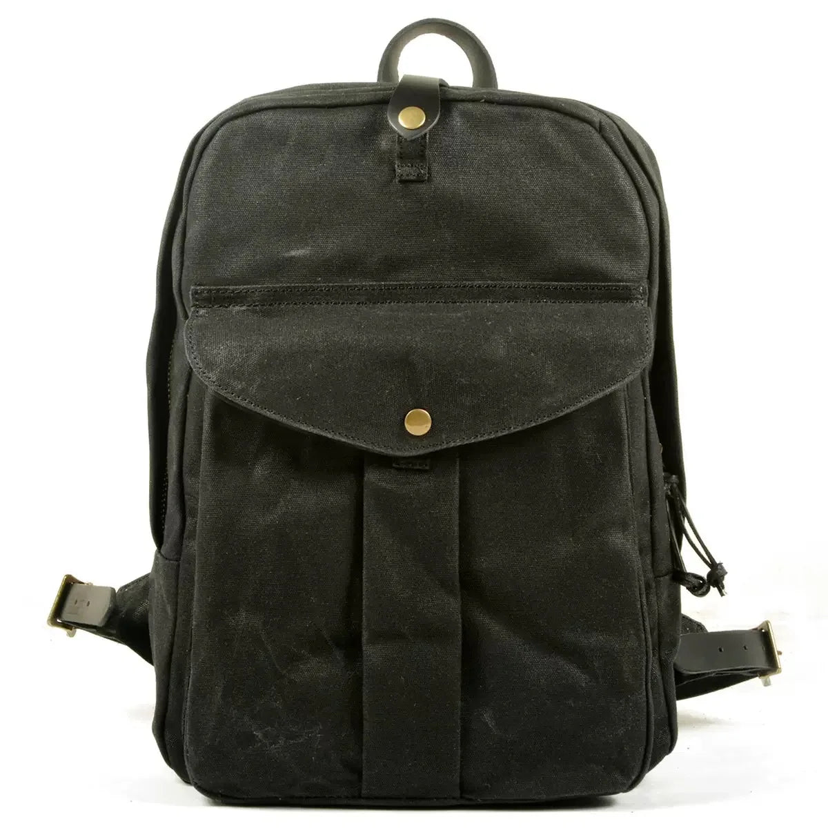 Waxed canvas backpack back panel