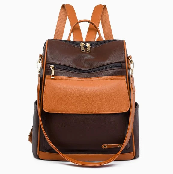 Malachite SJ8018SCH women's PU leather laptop backpack by Senjia - lifestyle view