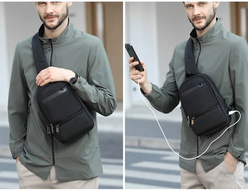 Mingao 1048 USB Waterproof Crossbody Sling Bag - detail 2