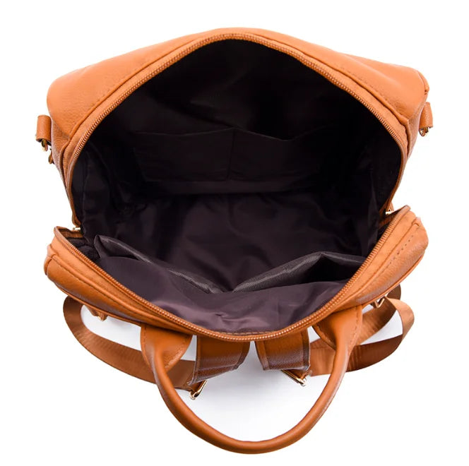 Malachite SJ8018SCH women's PU leather laptop backpack by Senjia - colorway view